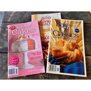 Vintage Recipe Booklet Lot Betty Crocker Cakes Crisco Cookies Pillsbury Bake-Off